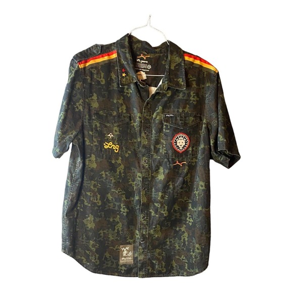 LR Geans Men's Camo XLarge Button-Down Short sleeve Shirt‎ - Picture 1 of 7